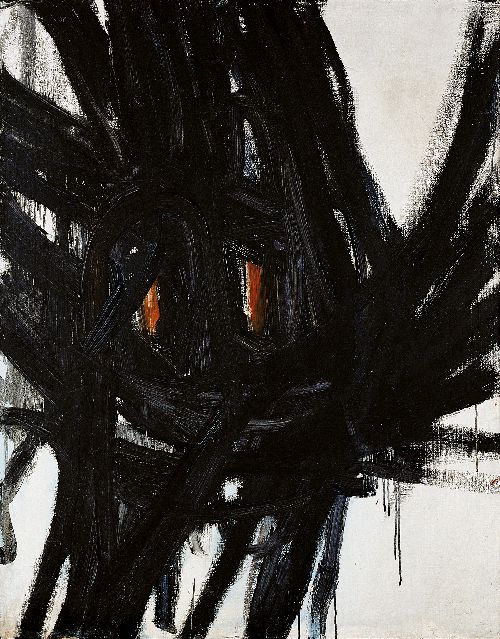 Zwei Zentren | 1958, Öl auf Leinwand, 98,5 x 77 cm