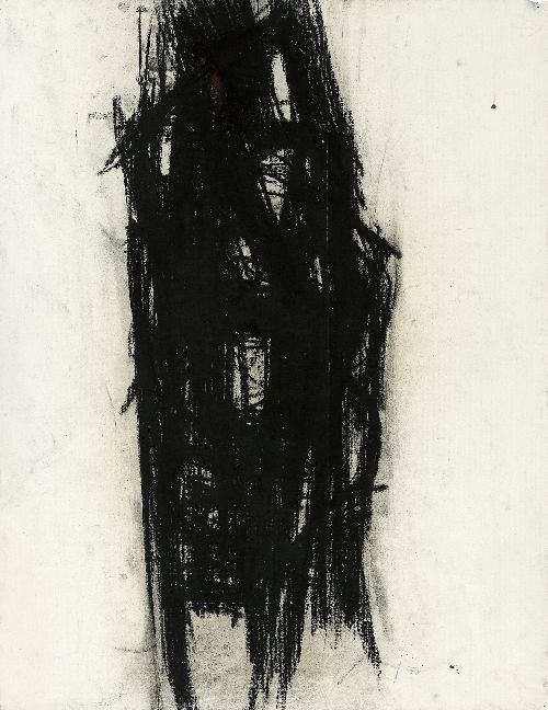 Ohne Titel | 1958, Kohle auf Ingres-Papier, 63 x 49 cm
